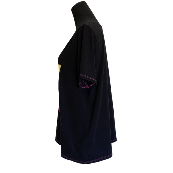 Lane Bryant Vibrant Pineapple Graphic Black T-Shirt - Picture 4 of 13